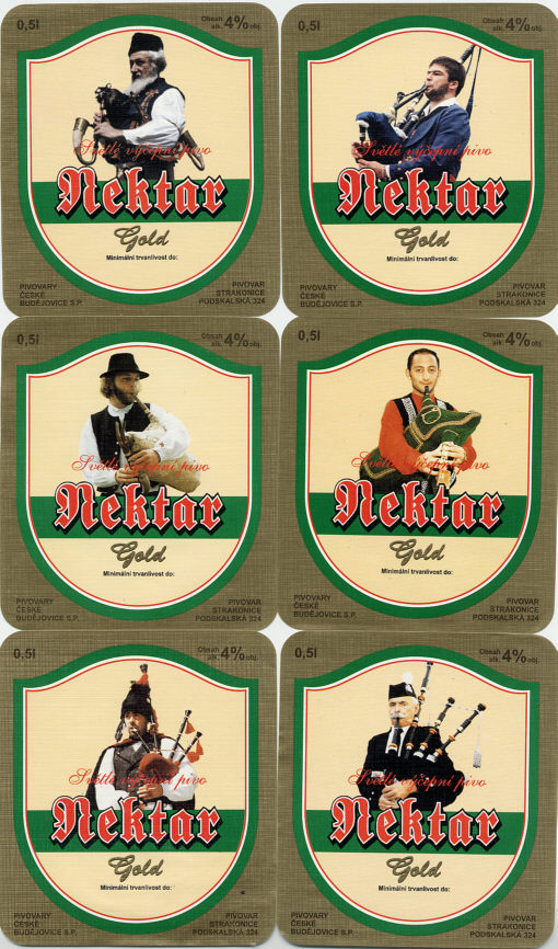 Série d'étiquettes de bière Nektar de Strakonice