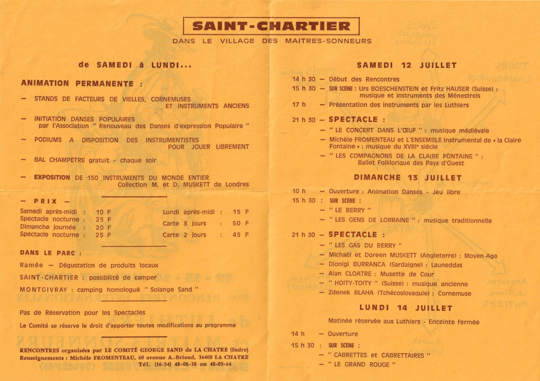 Programme
              Saint-Chartier 1980 verso