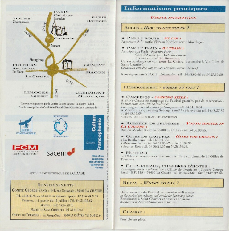 Programme
                    Saint-Chartier 1994 page3