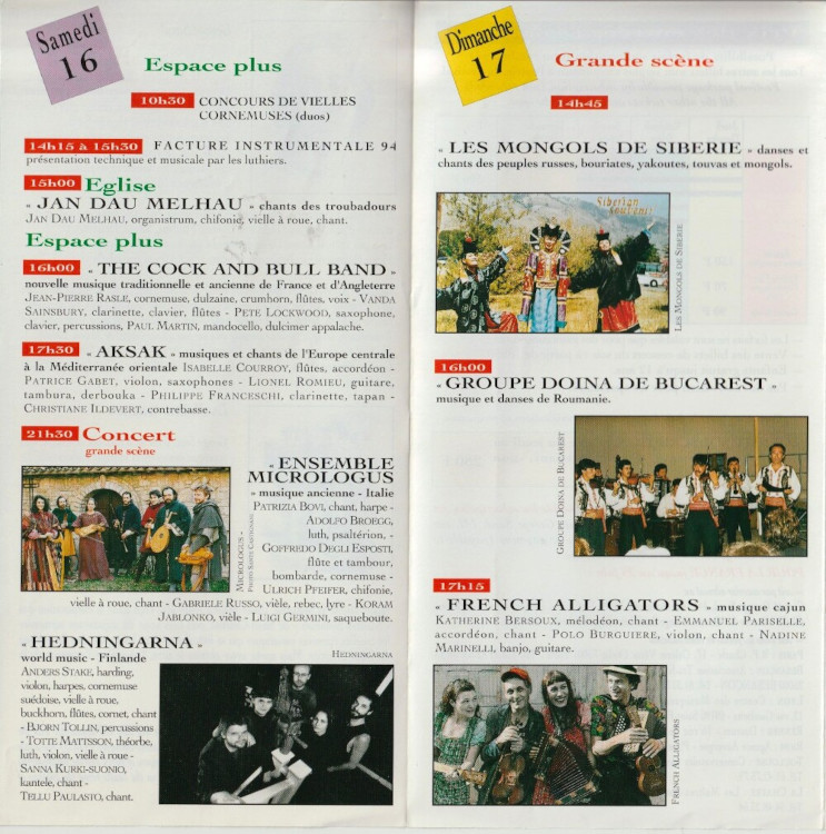 Programme
                        Saint-Chartier 1994 page5