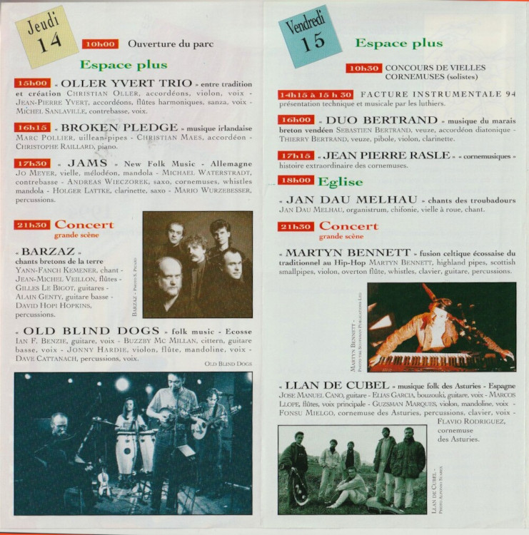 Programme
                          Saint-Chartier 1994 page6