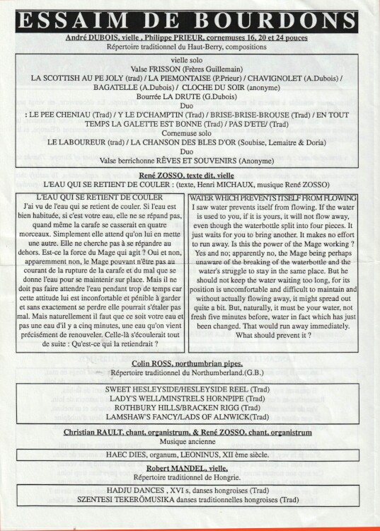 Programme Essaim de bourdons 1