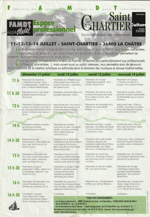 Programme FAMDT 1999