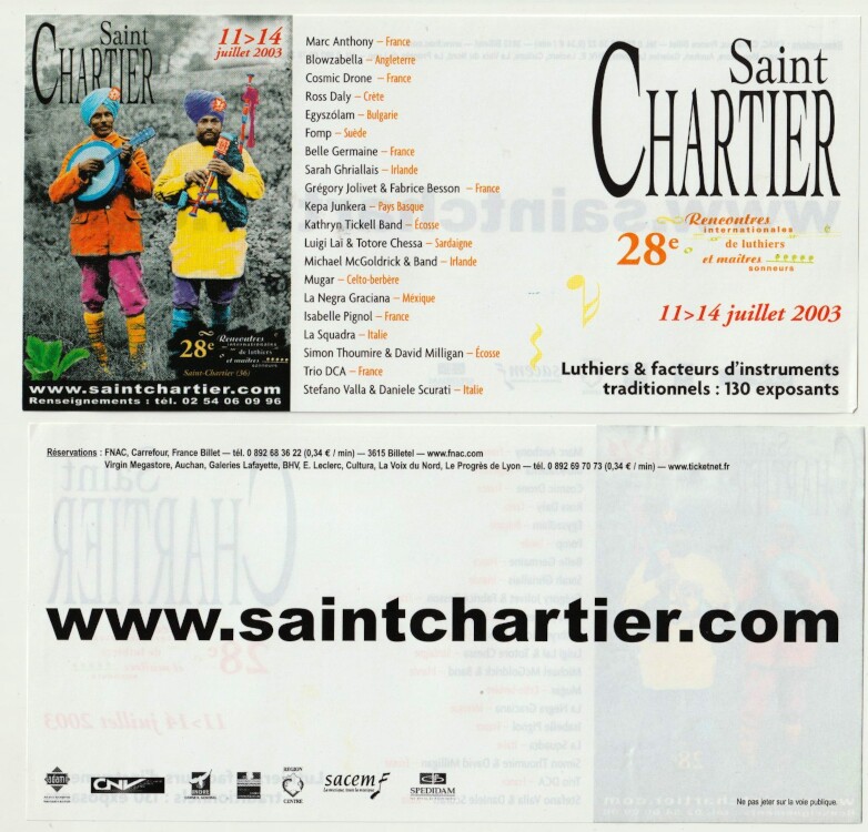 Avant programme 2003